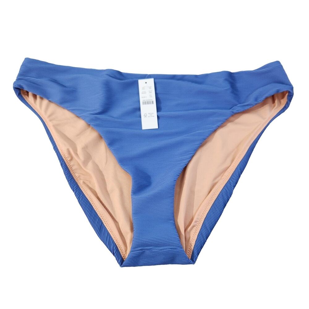 J. Crew Blue Curved Waist Cheeky Bikini Bottom NWT Plus Size XXL